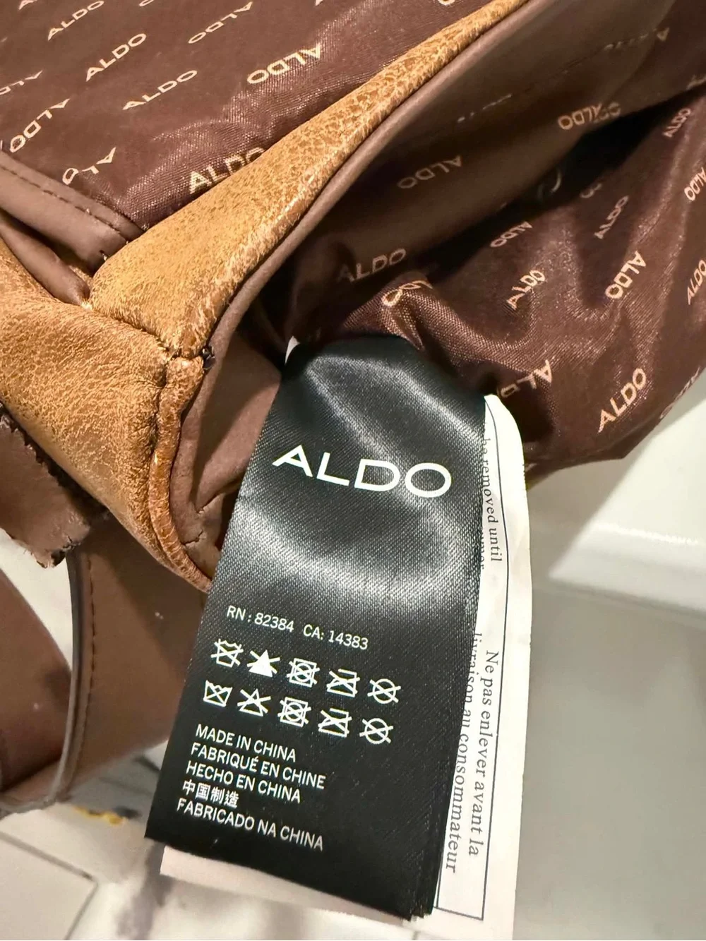 Aldo Two-Tone Tan and Dark Brown Men's Briefcase